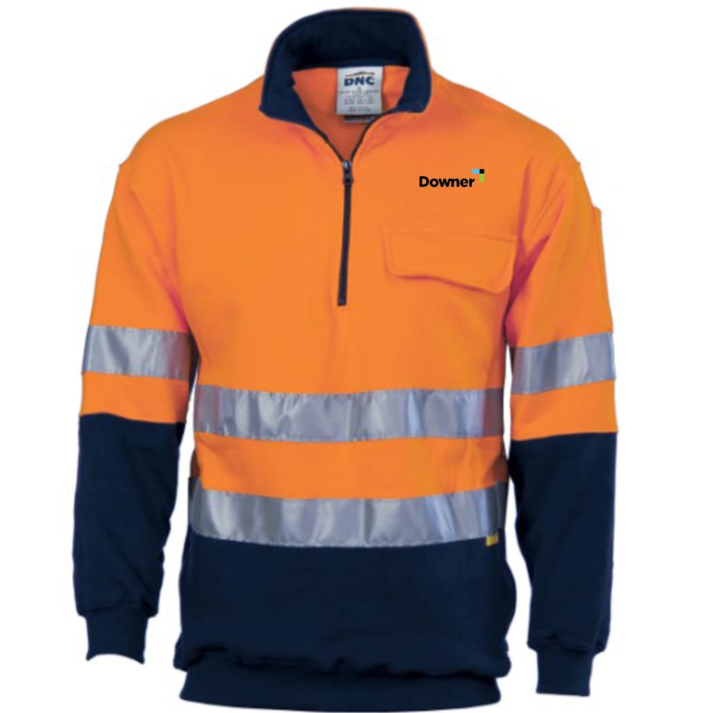HiVis Ctn Fleece Taped  - Orange-Navy