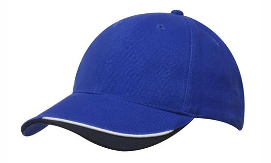 Brushed Cotton Cap             - Royal-White