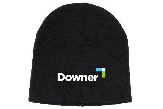 ROLLED DOWN ACRYLIC BEANIE - BLACK