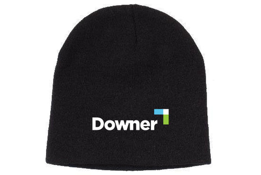 ROLLED DOWN ACRYLIC BEANIE - BLACK