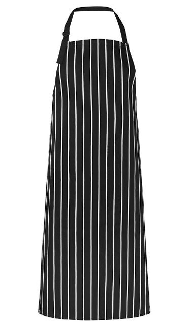 Bib Striped Apron       - BLACK-WHITE