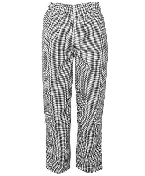 Mens Chef Pant Elasticated   - WHITE-BLACK