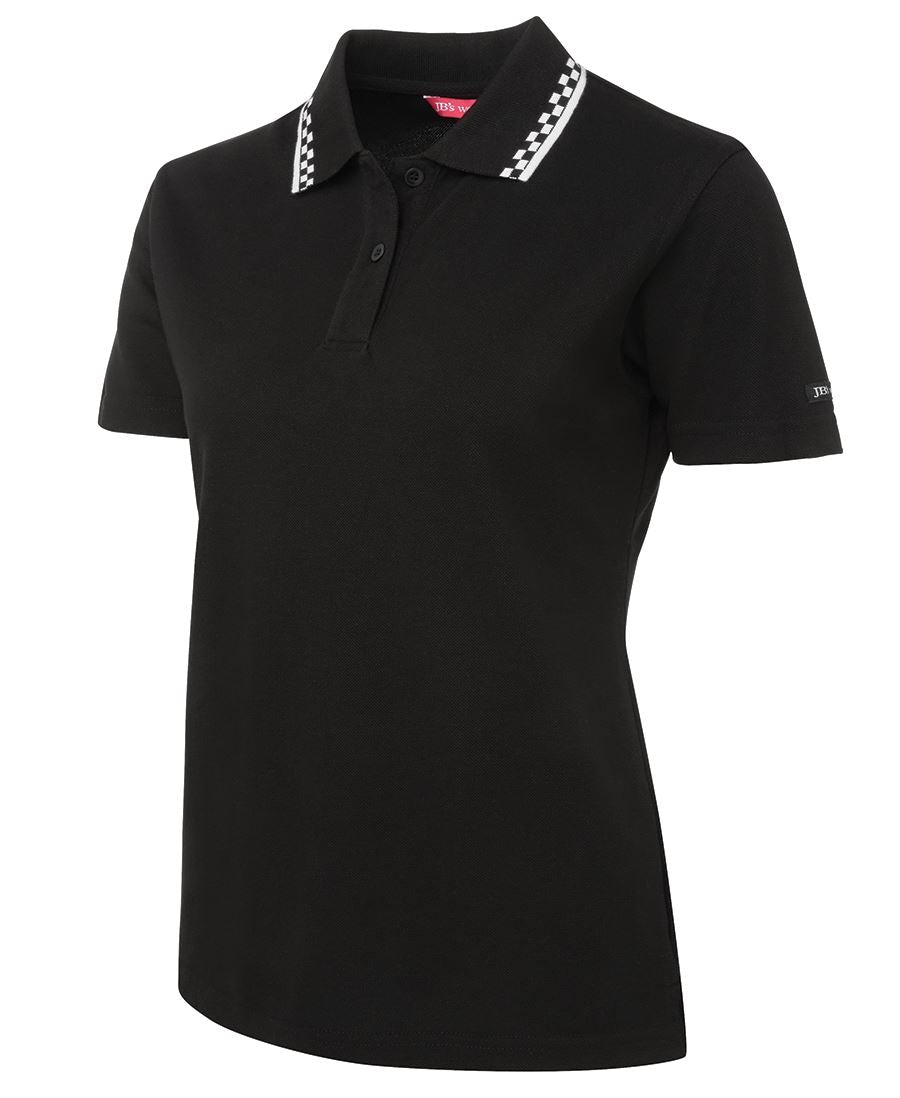 LADIES CHEF POLO        - BLACK-WHITE