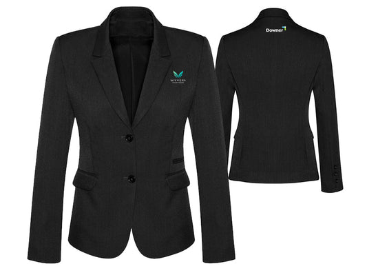 Women's Comfort Wool Stretch 2 Button Mid Length Jacket - BLACK
