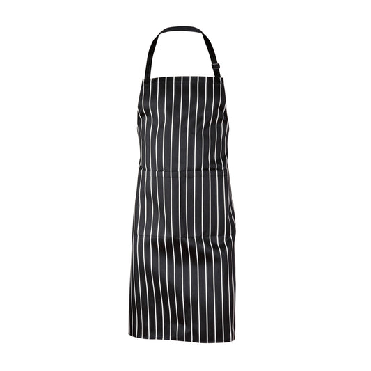 Bib Stripe Apron - BLACK-WHITE