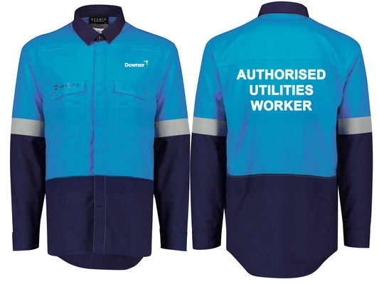 Rugged Cooling Taped Long Sleeve Shirt - Blue-Navy