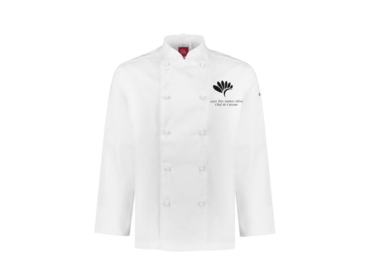 Mens Gusto Long Sleeve Chef Jacket - WHITE