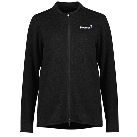 Nova Womens Zip Front Jumper - Black Marle