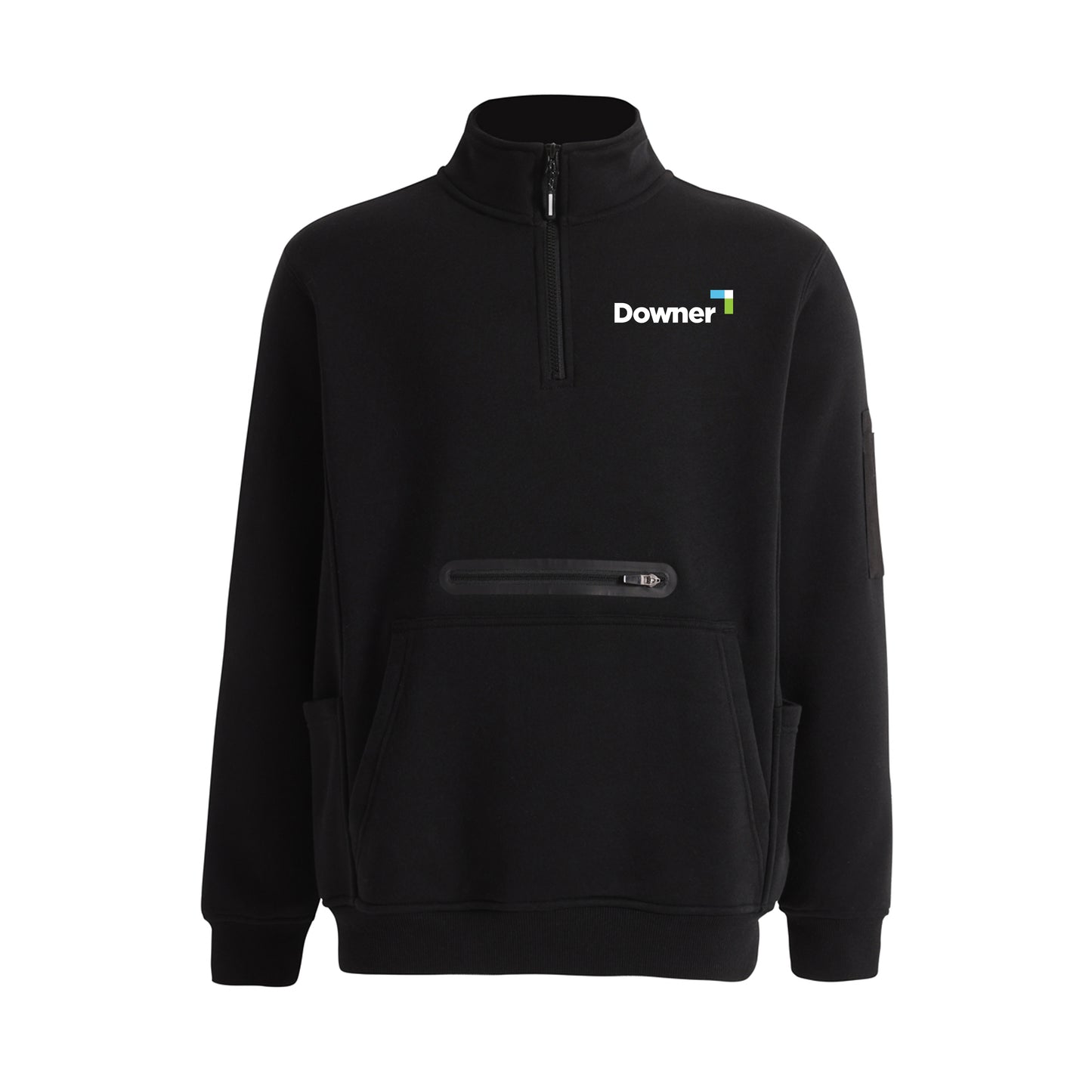 Unisex Premium Fleece Half Zip Jumper - BLACK