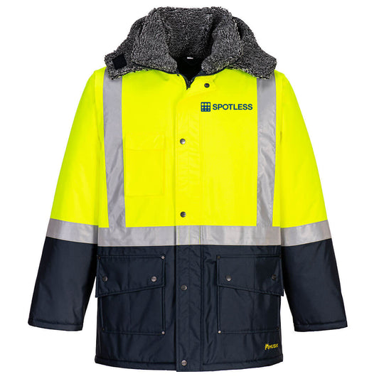 Huski Hi-Vis Contrast Freezer Jacket - YELLOW/NAVY