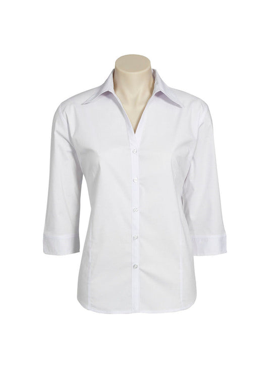 LADIES 3-4 METRO SHIRT         - WHITE