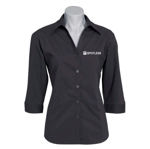 LADIES 3-4 METRO SHIRT         - CHARCOAL