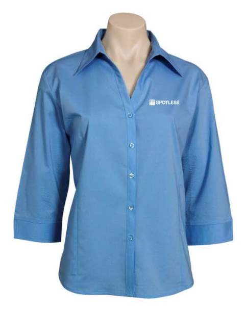 METRO LADIES 3-4 SHIRT - MID BLUE