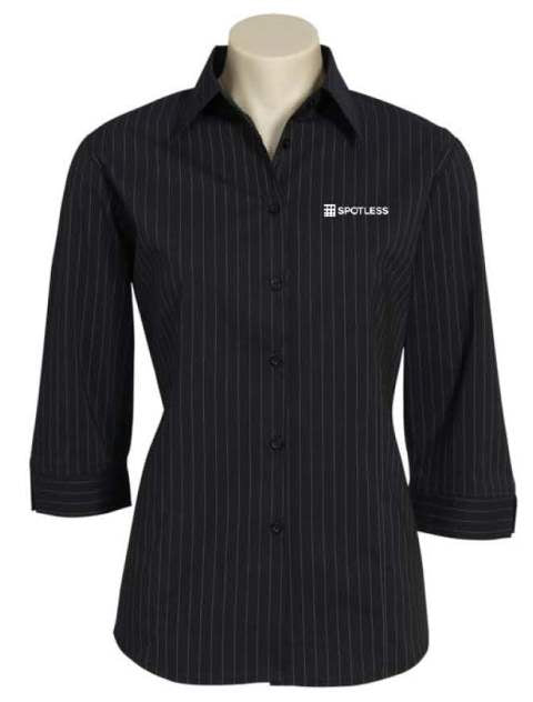 Manhattan Ladies 3-4 Shirt - Blk-White
