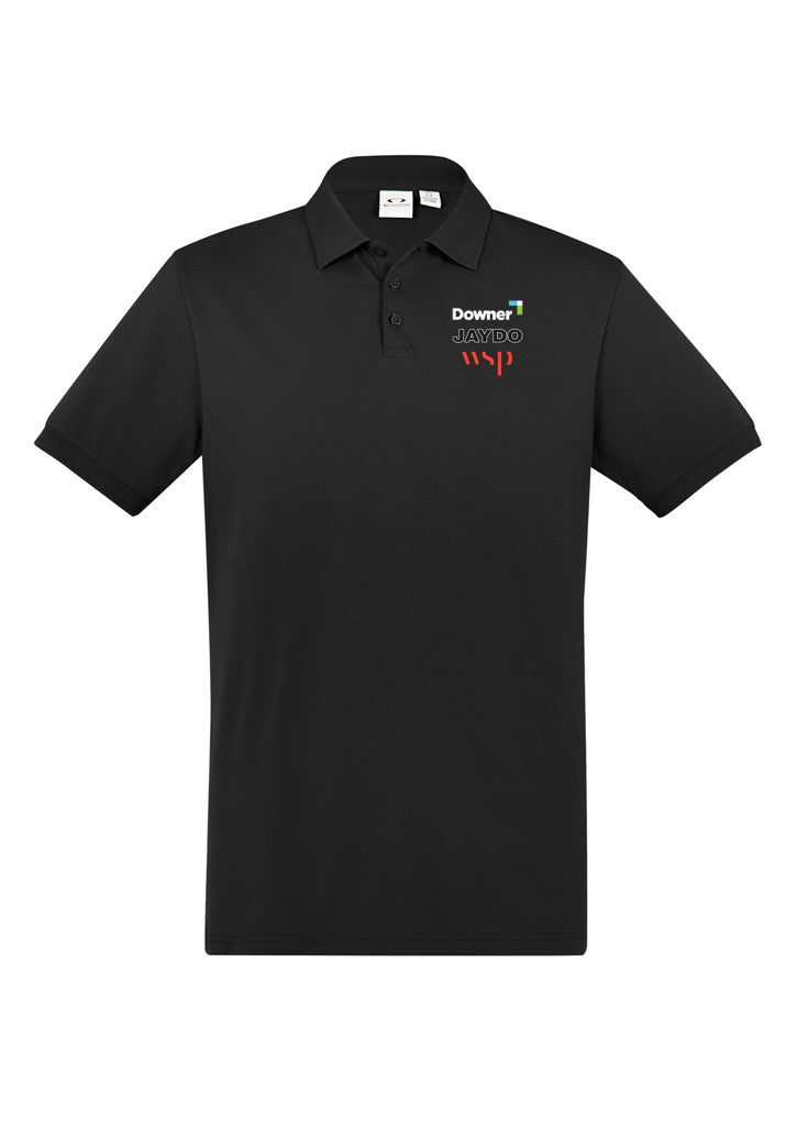 CITY M COTTON PIQUE S-S POLO - BLACK