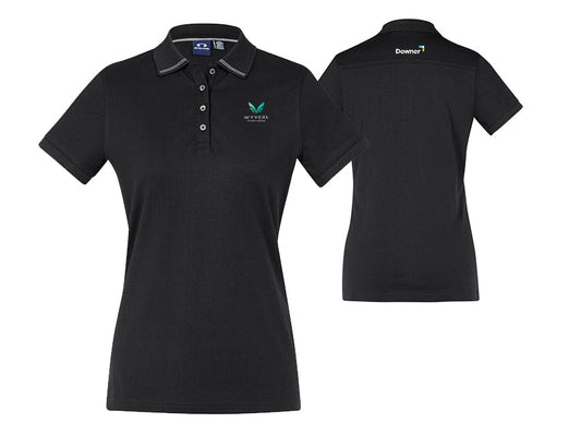 Womens Aston Short Sleeve Polo - BLACK/SILVER