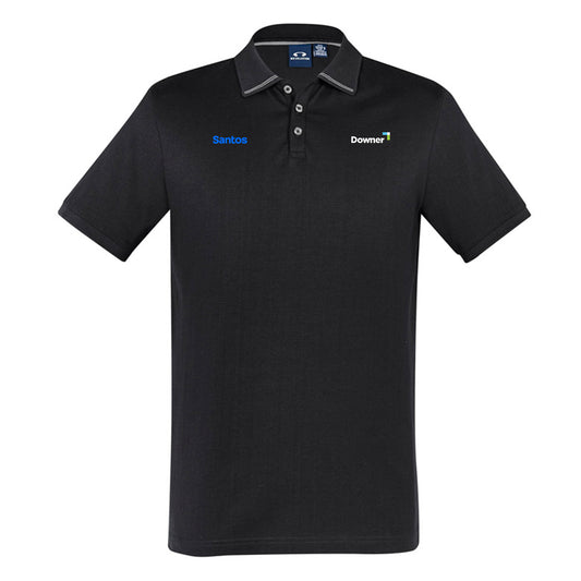 Aston Mens Short Sleeve Polo - BLACK/SILVER GREY