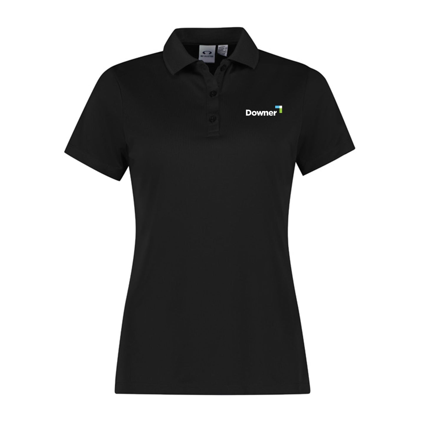 Womens Action Short Sleeve Polo - BLACK