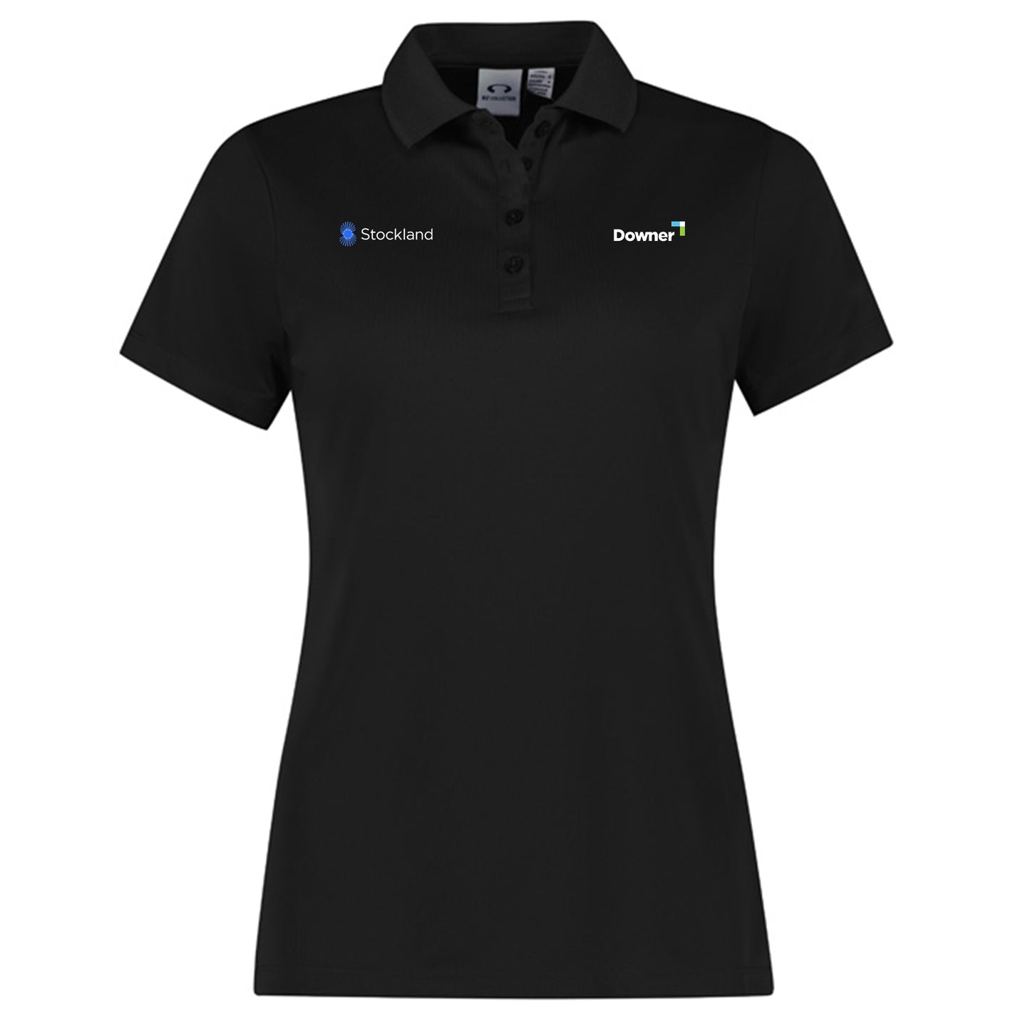 Womens Action Short Sleeve Polo - BLACK