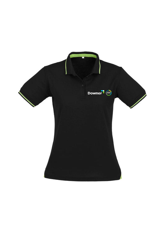 JET LADIES POLO  - BLACK-BRIGHT GREEN