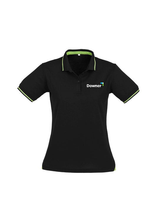 Womens Jet Short Sleeve Polo - BLACK/BRIGHT GREEN