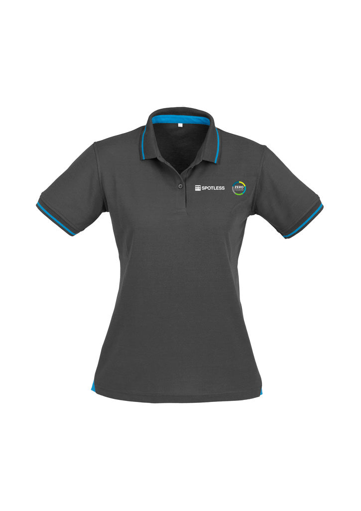 JET LADIES POLO  - STEEL GREY-CYAN