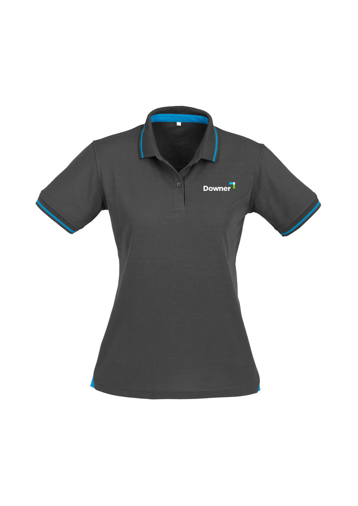 JET LADIES POLO  - STEEL GREY/CYAN