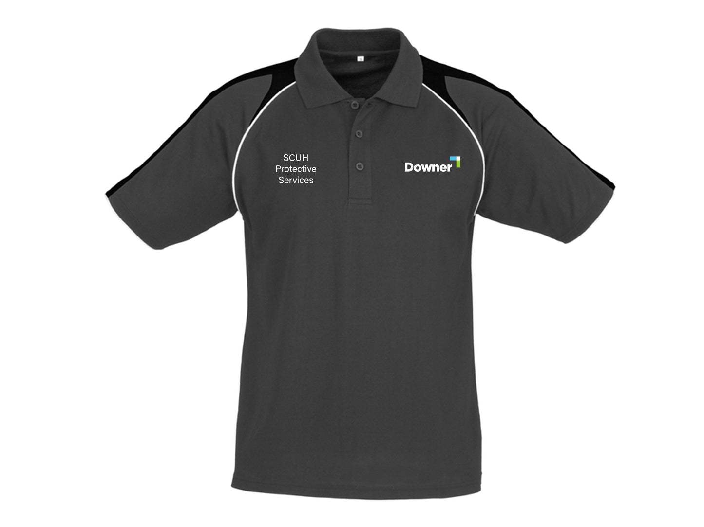 TRITON MENS POLO  - ASH-BLACK-WHITE