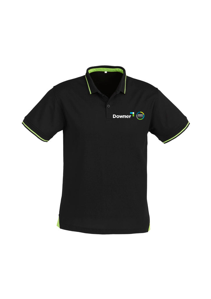 JET MENS POLO  - BLACK-BRIGHT GREEN