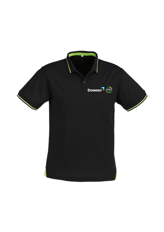 JET MENS POLO  - BLACK-BRIGHT GREEN