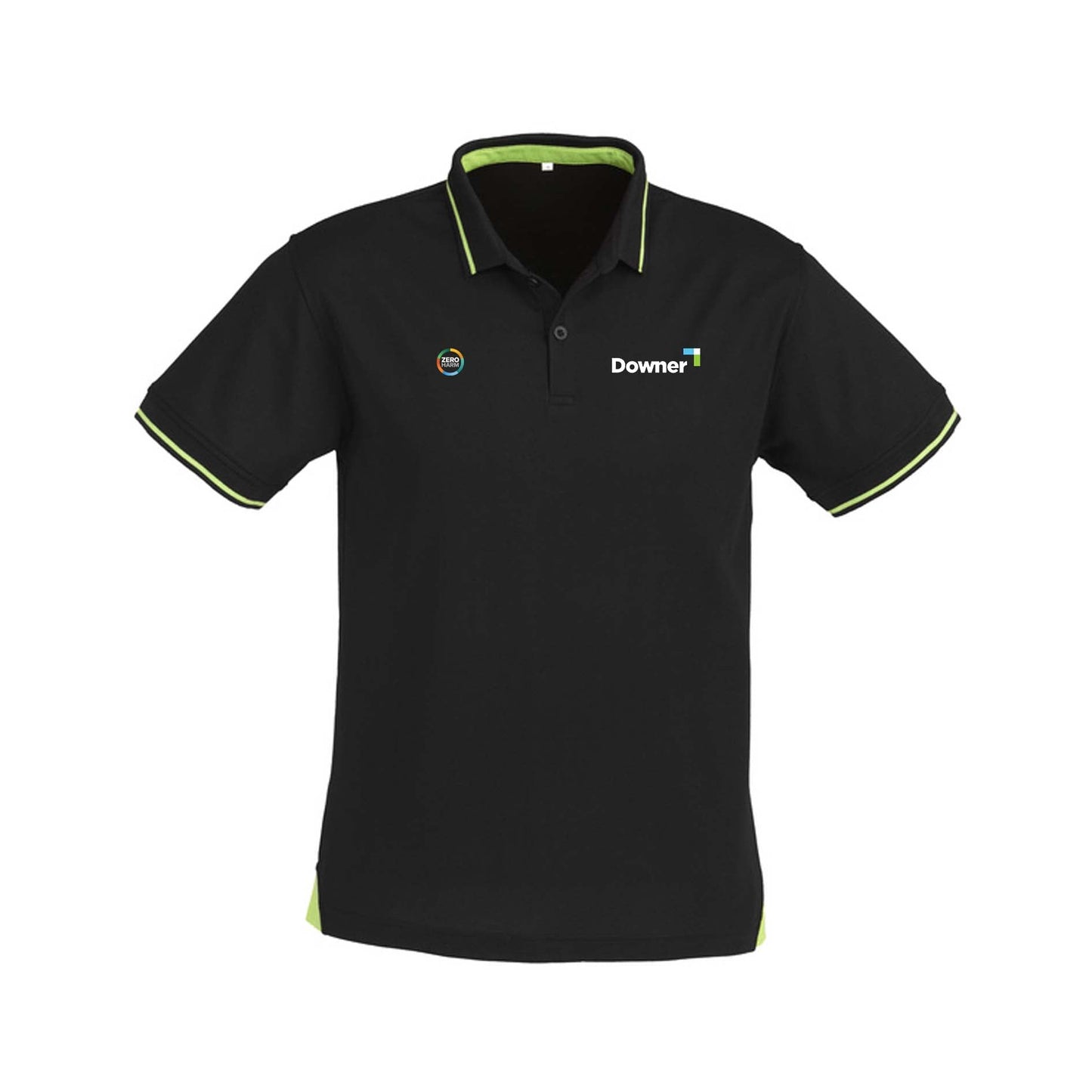 Mens Jet Short Sleeve Polo - BLACK/BRIGHT GREEN