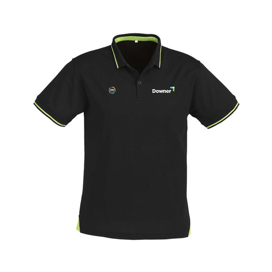 Mens Jet Short Sleeve Polo - BLACK/BRIGHT GREEN