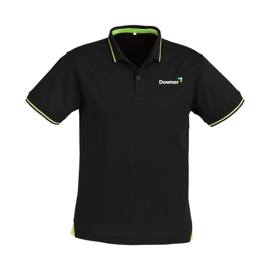 Mens Jet Short Sleeve Polo - BLACK/BRIGHT GREEN