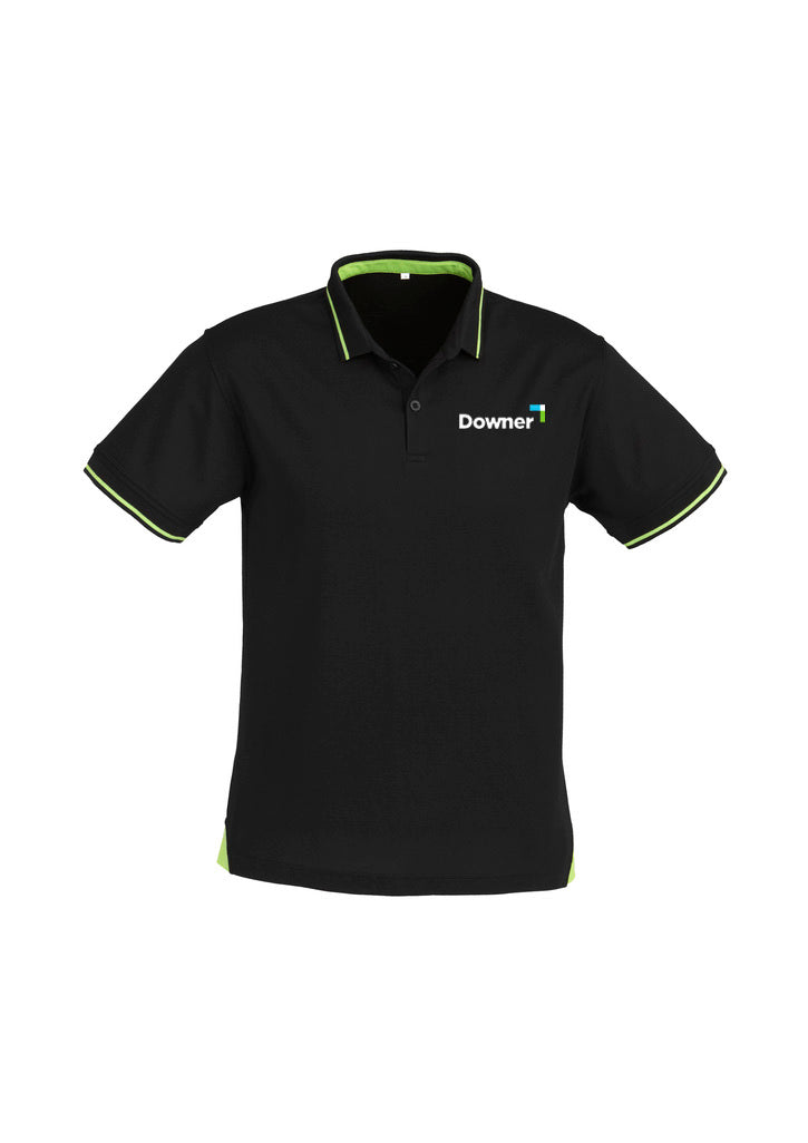 MENS JET POLO  - BLACK-BRIGHT GREEN