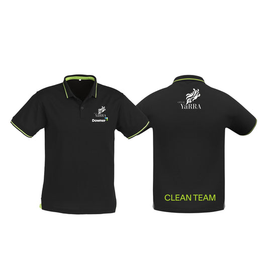 MENS JET POLO - BLACK/BRIGHT GREEN