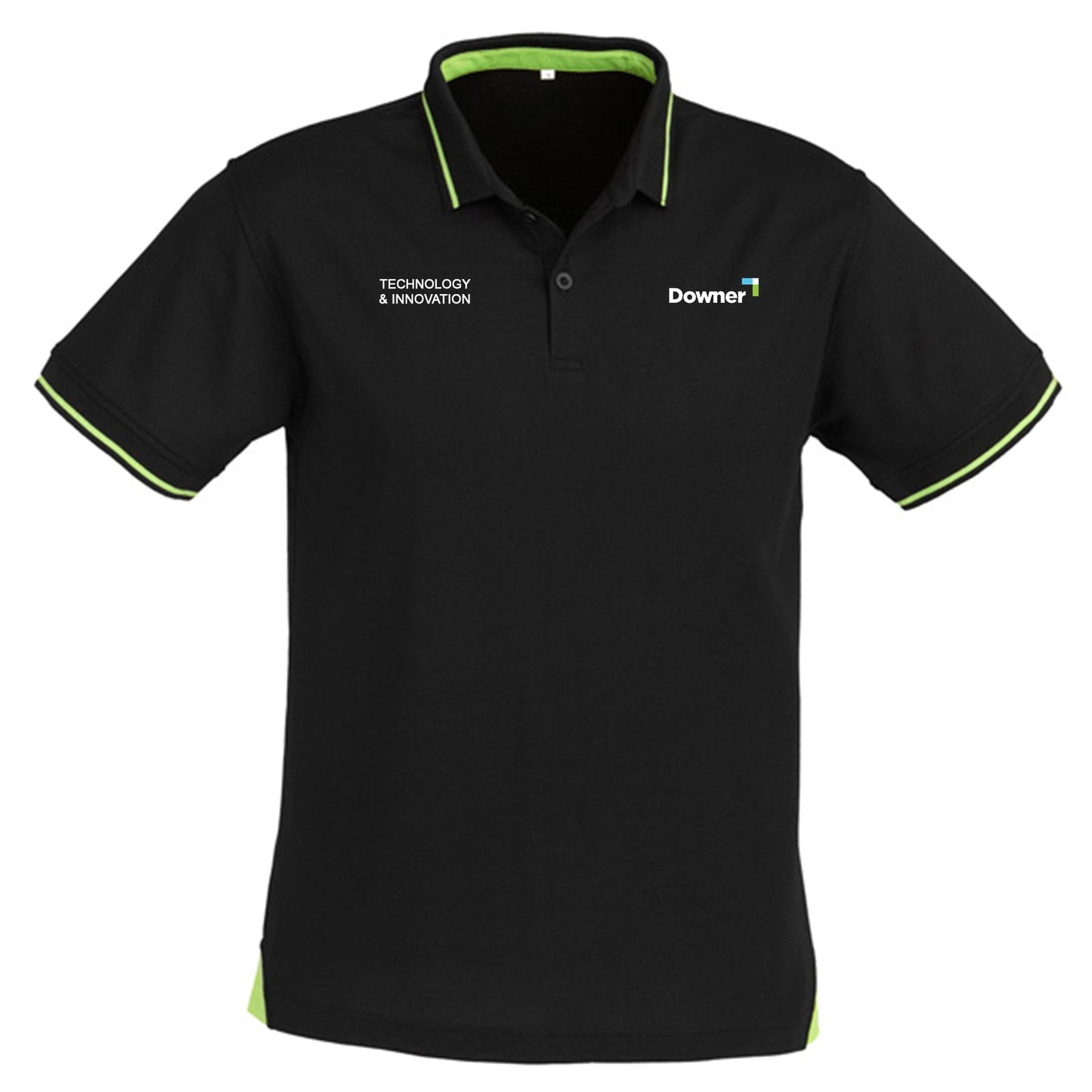 MENS JET POLO - BLACK/BRIGHT GREEN