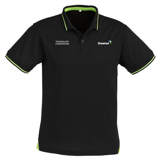 MENS JET POLO - BLACK/BRIGHT GREEN