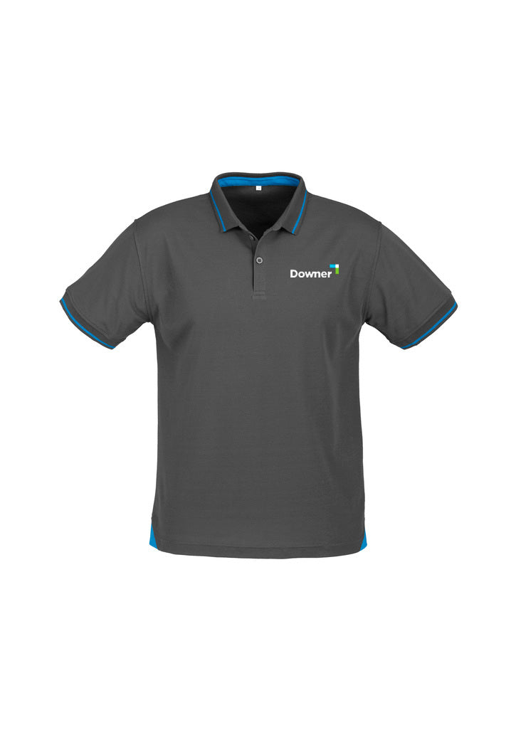 JET MENS POLO  - STEEL GREY/CYAN