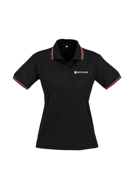 CAMBRIDGE LADIES POLO  - BLACK-RED-WHITE