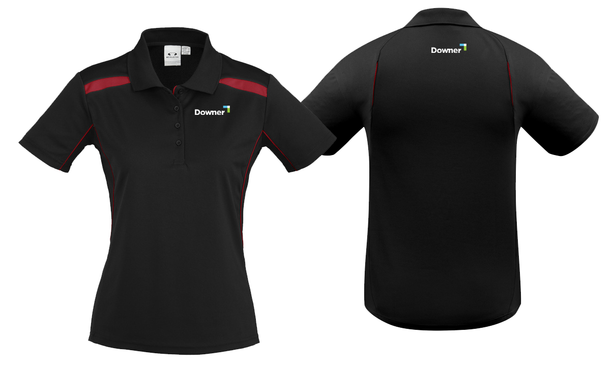 UNITED POLO LADIES - BLACK/RED