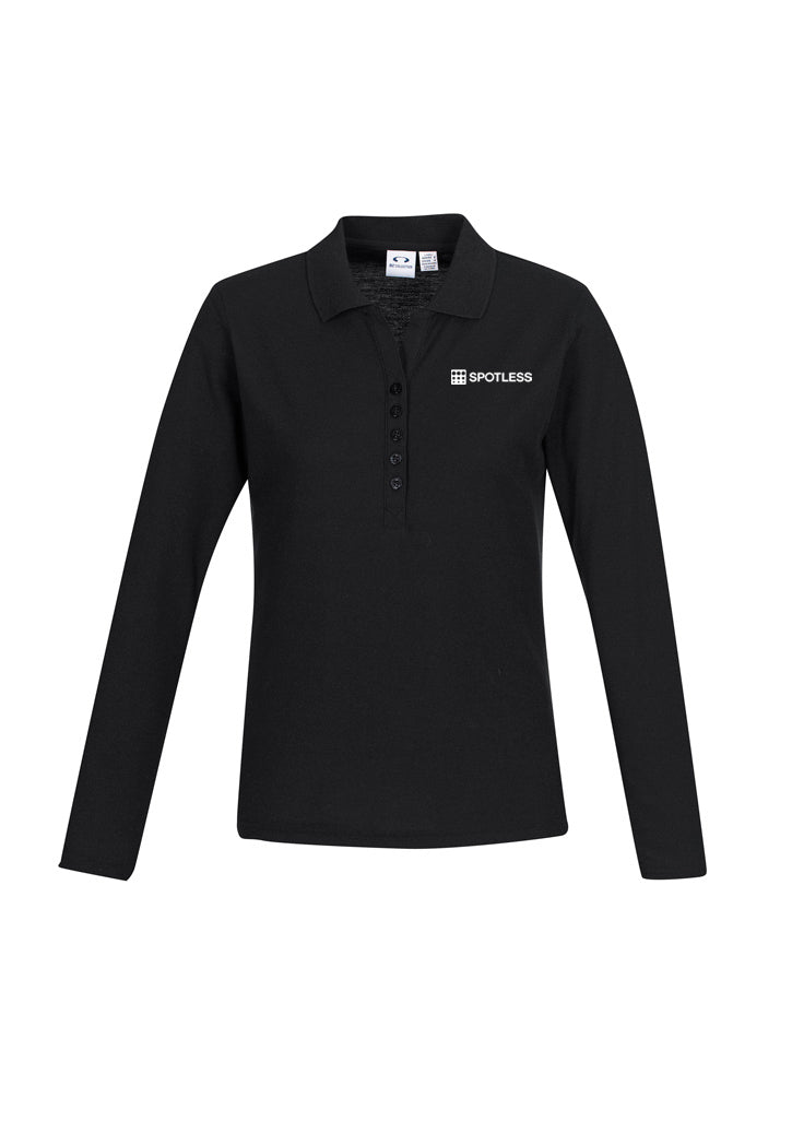 CREW L L-S Polo – BLACK