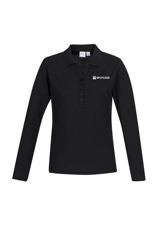 CREW L L-S Polo – BLACK