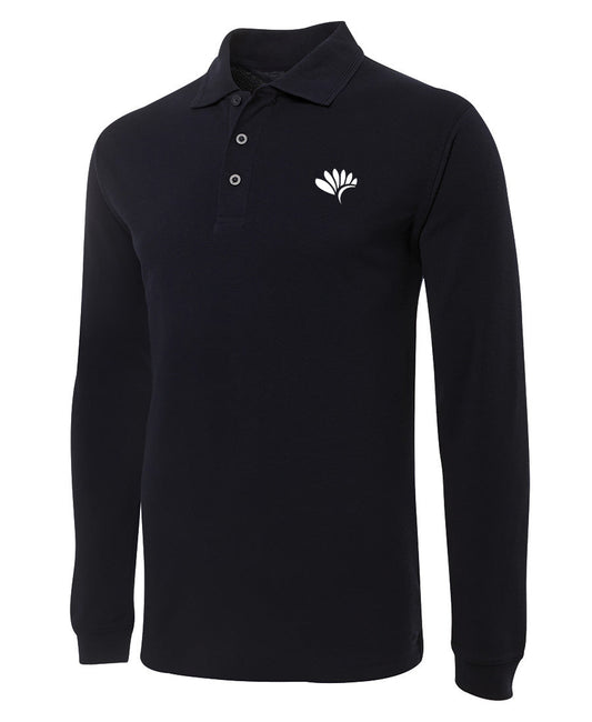 CREW M L-S Polo                - BLACK