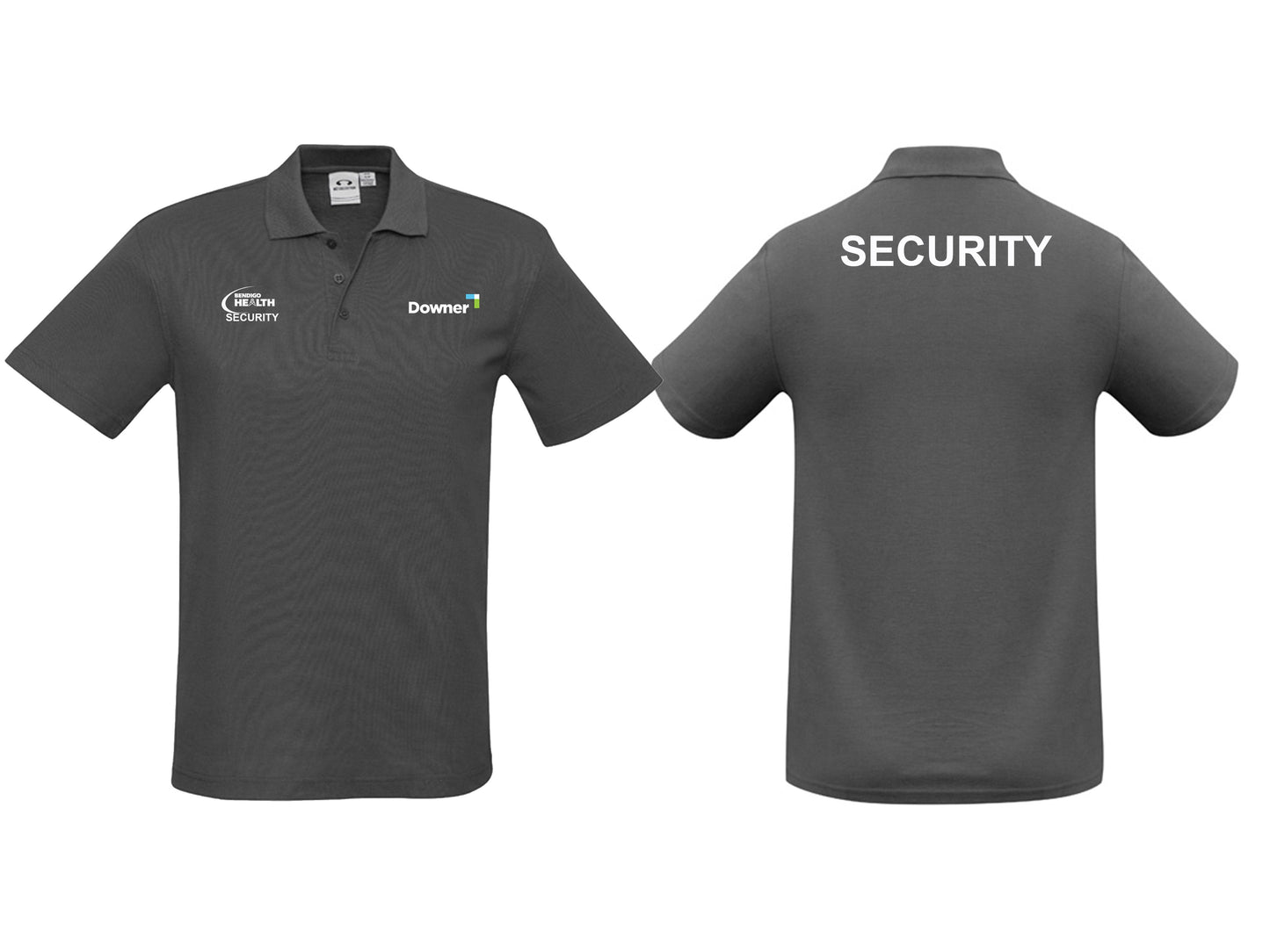 Mens Crew Short Sleeve Polo - CHARCOAL