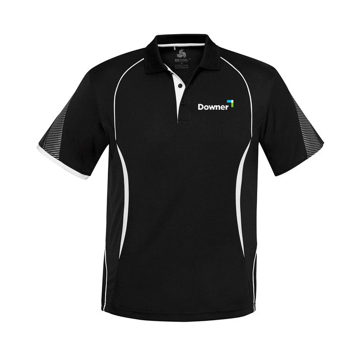 Razor Mens Polo                - BLACK/WHITE