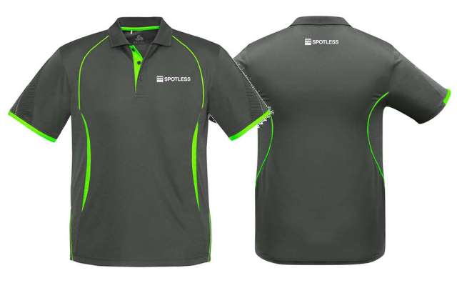 Razor Mens Polo         - Grey-Fluoro Lime