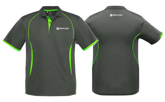 Razor Mens Polo         - Grey-Fluoro Lime