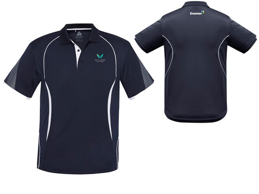 Mens Razor Short Sleeve Polo - NAVY/WHITE