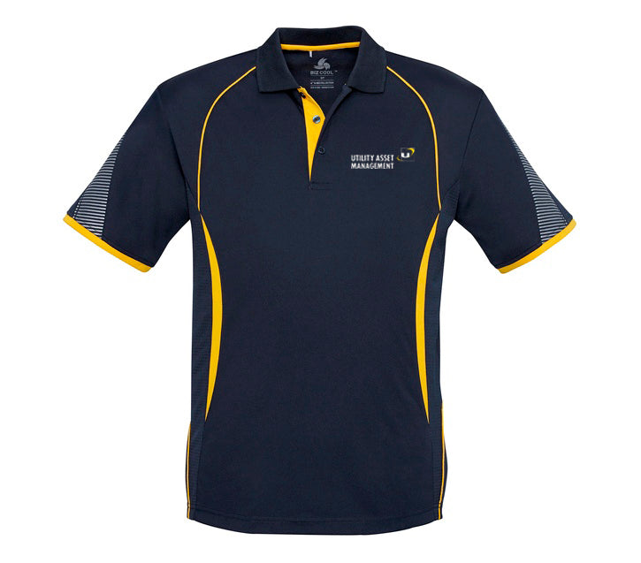 Razor Mens Polo                - Navy-Gold