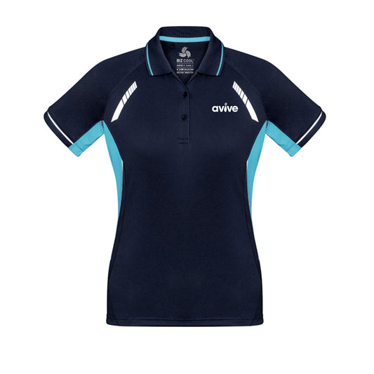 Womens Renegade Short Sleeve Polo - NAVY/SKY/SILVER